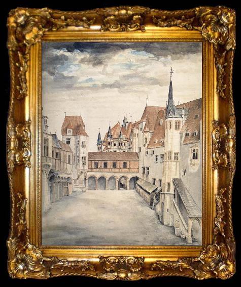 framed  Albrecht Durer The Courtyard of the Former Castle in Innsbruck, ta009-2